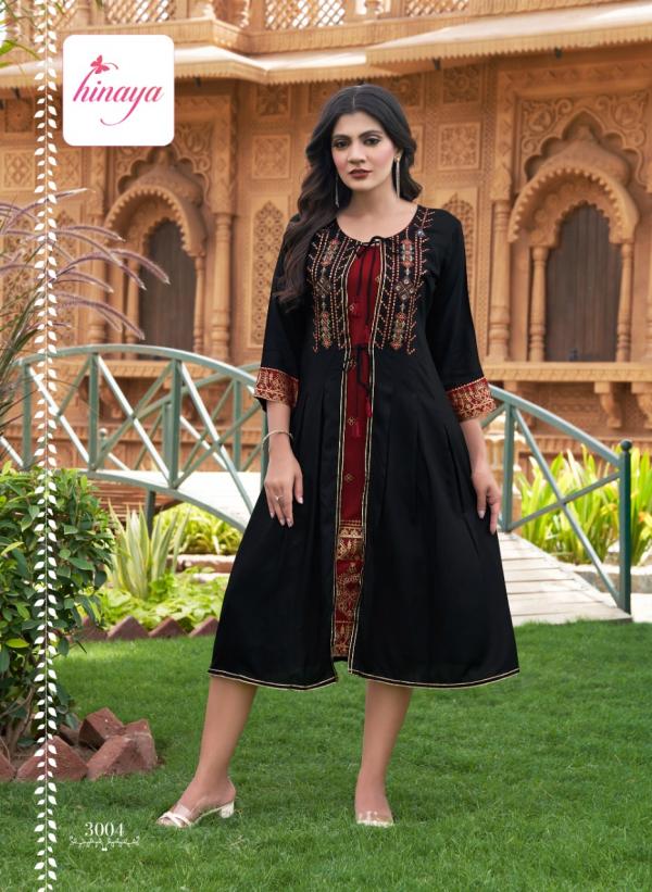 Hinaya Anaisha Rayon Designer Embroidery Kurti Collection